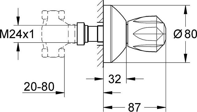 Внешняя часть скрытой вентильной головки Grohe Atlanta 19830000