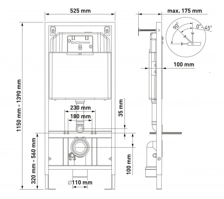 Инсталляция Berges Novum 525, кнопка R2 хром матовый, с унитазом Floe, сиденье Floe Slim SO микролифт, комплект, 043281