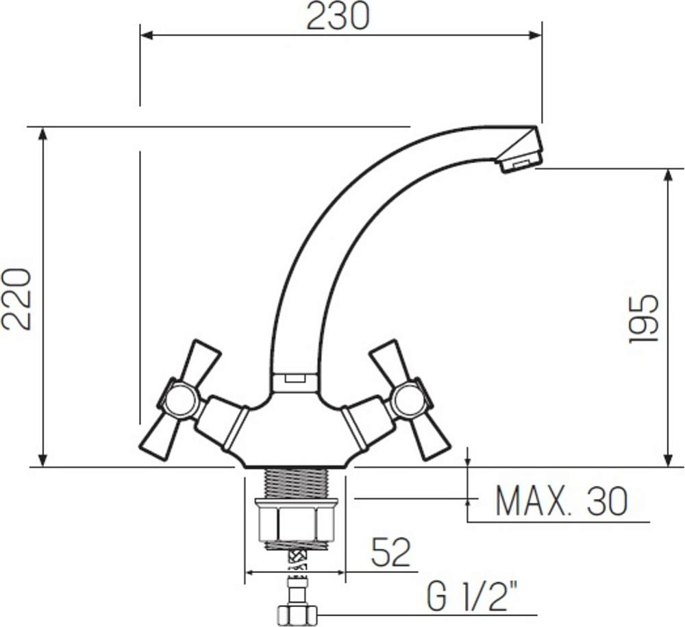 Смеситель для кухни РМС SL138-272F, хром