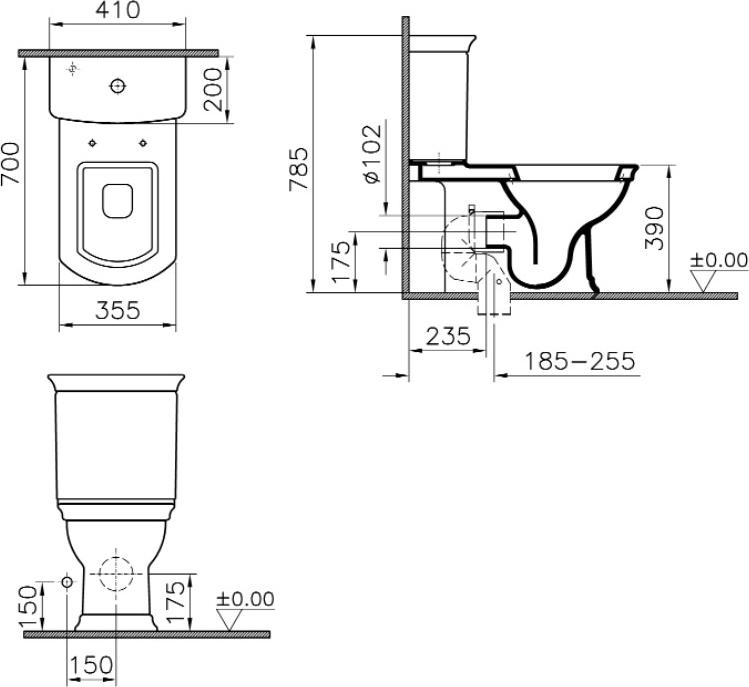 Унитаз-компакт VitrA Serenada 9722B003-7205 с микролифтом и функцией биде, белый