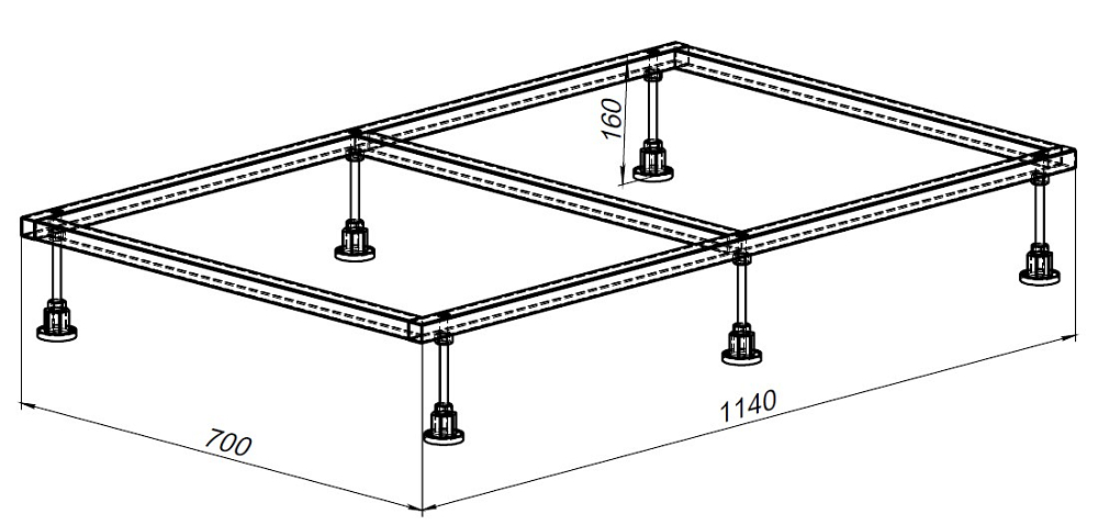 Каркас для поддона Allen Brau 120х80 8.00003