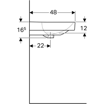 Раковина подвесная GEBERIT Smyle Square 500.226.01.1, белый