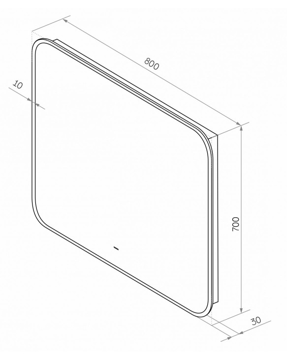 Зеркало с подсветкой Art&Max Siena 100 AM-Sie-1000-700-DS-F, черный