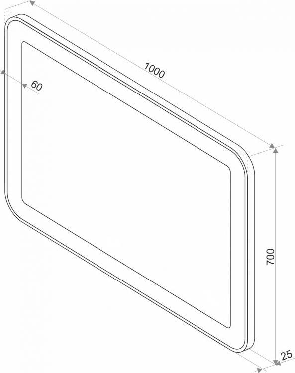 Зеркало 1000х700 Misty Cтайл V2 ЗЛП822 с датчиком движения