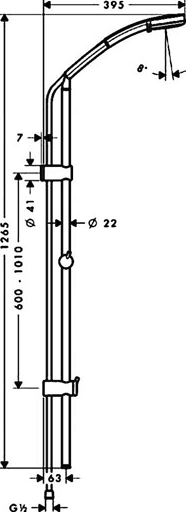 Душевой гарнитур Hansgrohe Croma 100 Multi 27791000 Unica Reno Lift