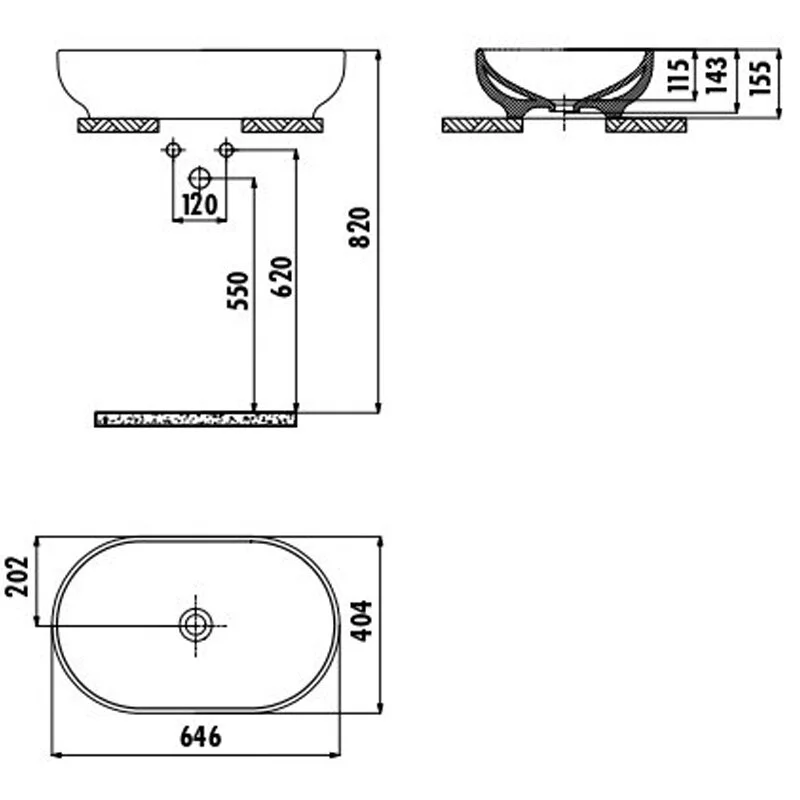 Раковина накладная Creavit MN165-00CB00E-0000 белый