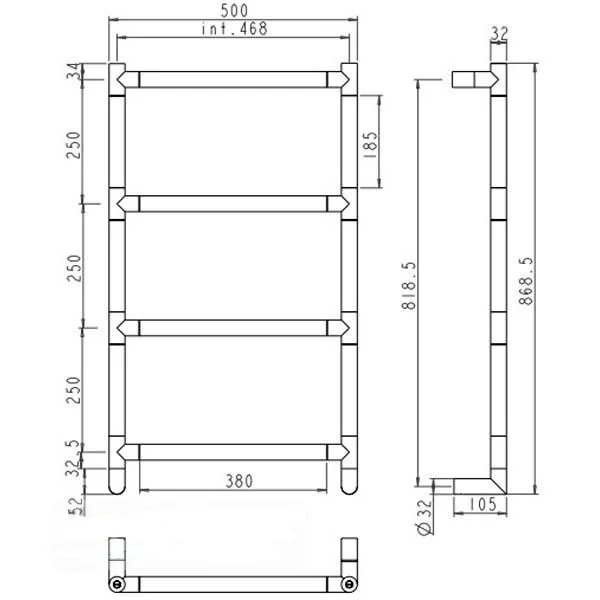 Полотенцесушитель электрический Margaroli Sereno 5824705CRNB хром