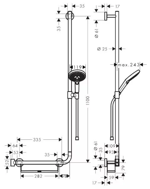 Душевой гарнитур Hansgrohe Raindance Select S 26327400 хром, белый