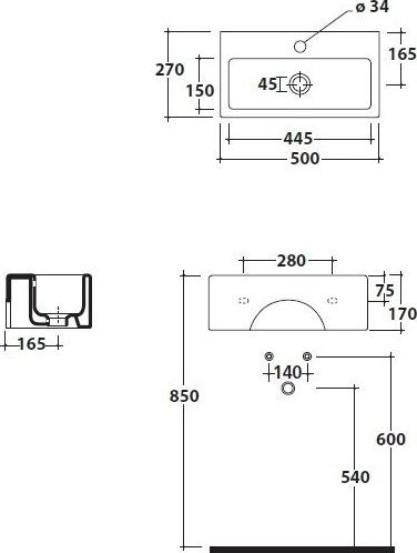 Раковина Galassia Plus Design 50 6031