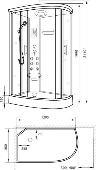 Душевая кабина Luxus 811 L Ness