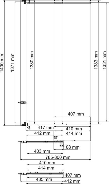 Шторка для ванной Wasserkraft Main 41S02-80 WasserSchutz 80 см