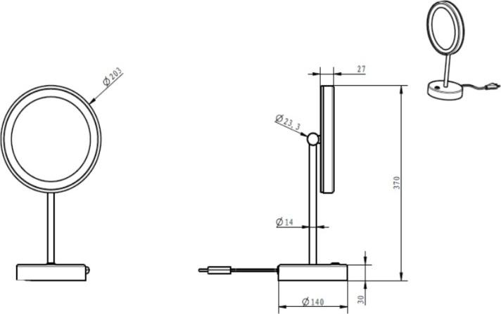 Косметическое зеркало Art&Max AM-M-063-CR, хром