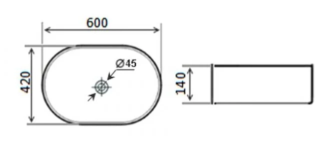 Раковина накладная Timo Kulo ТК-405 MW белый