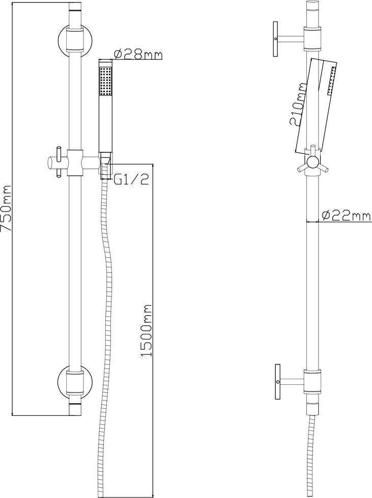 Душевой гарнитур Gllon S5408WG+1802+H109CP