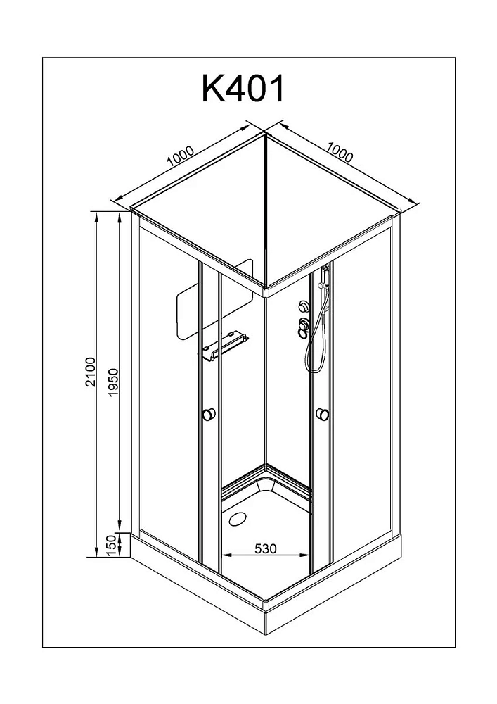 Душевая кабина Deto K K401