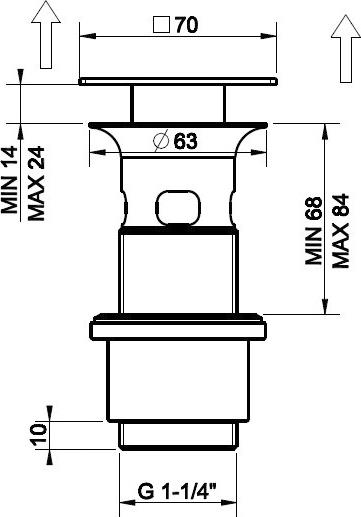 Донный клапан для раковины Gessi Technical Accessories 29078#031, хром