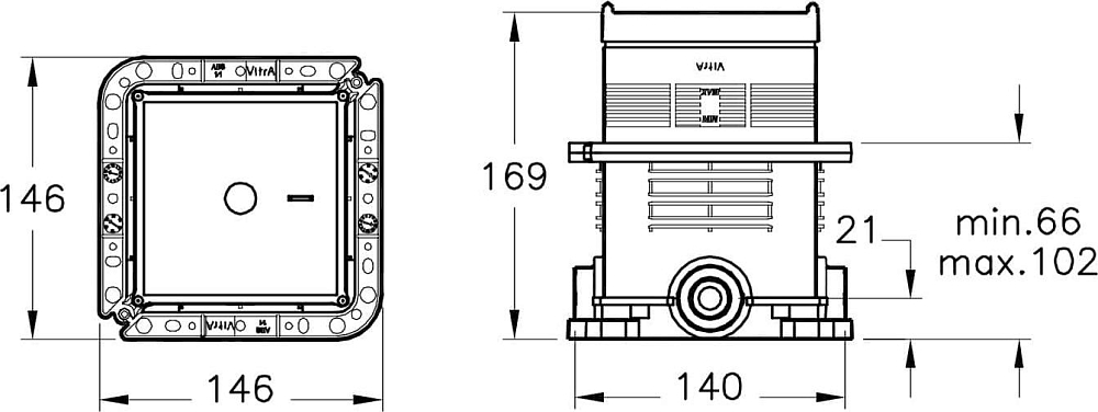 Душевой комплект VitrA Origin A49266EXP с внутренней частью, хром