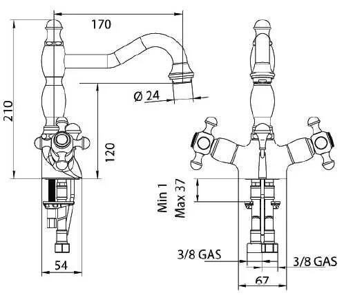 Смеситель для раковины Bandini Antica 548620KK06 золото