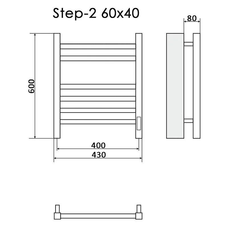 Полотенцесушитель электрический Ника Step-2 STEP-2 60/40 U хром