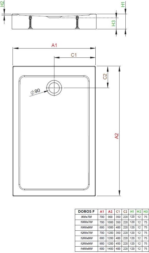 Душевой поддон Radaway Doros F Compact 120x80 см SDRFP1280-05, белый