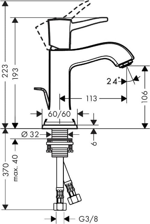 Смеситель для раковины Hansgrohe Metropol 31300000, хром