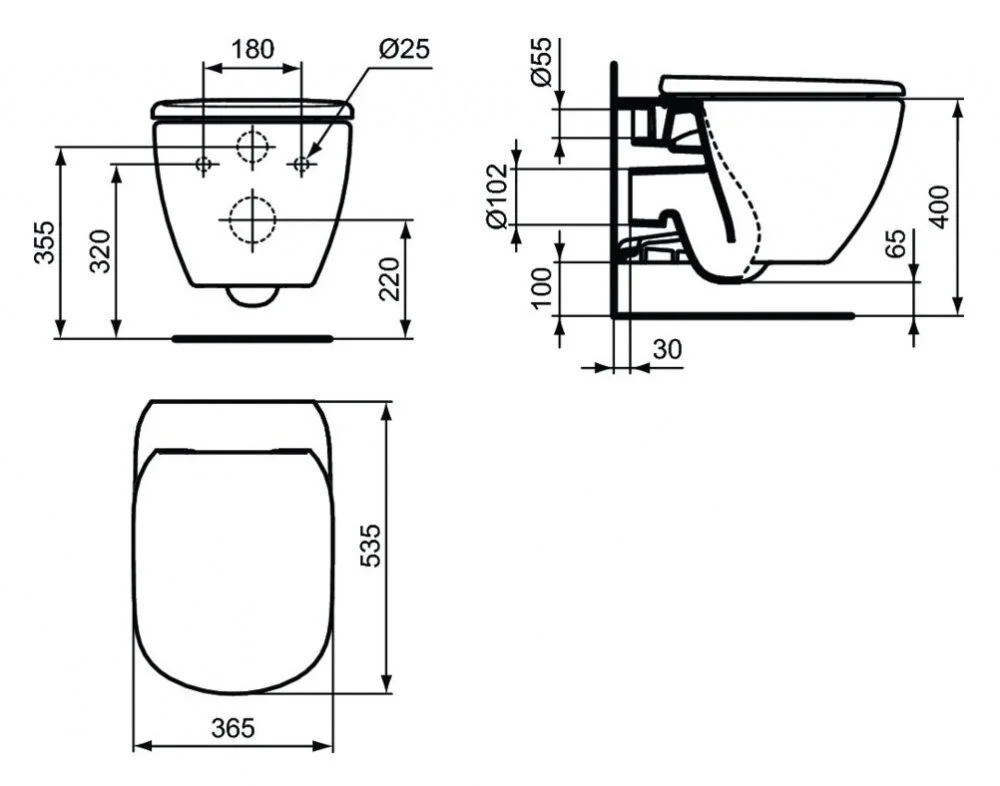 Инсталляция Ideal Standard Prosys Frame 120 M с унитазом Tesi T355101PT Rimless T355101, сиденье микролифт, панель смыва, комплект