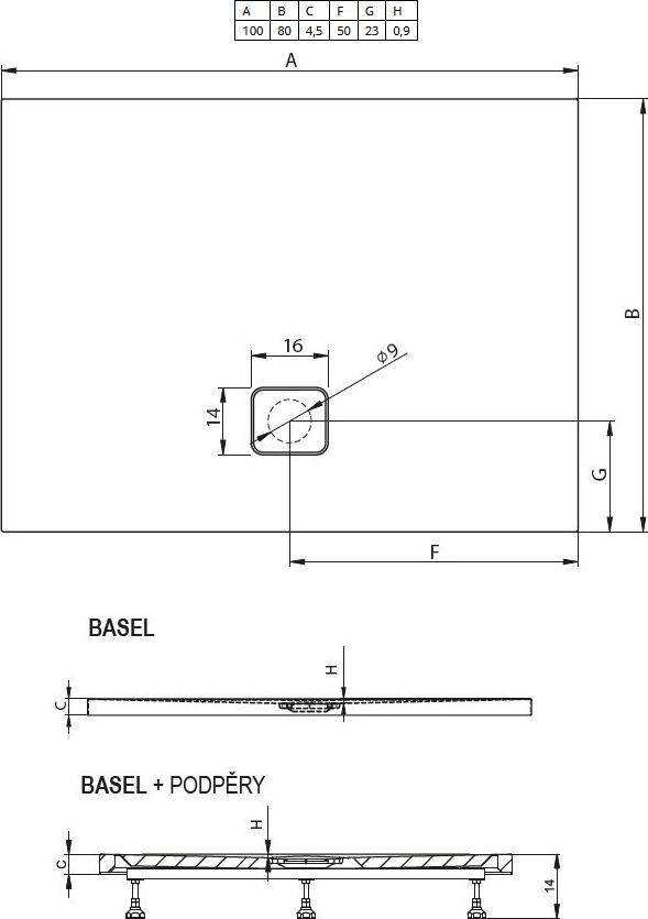 Душевой поддон Riho Basel 404 100x80см черный D005005065