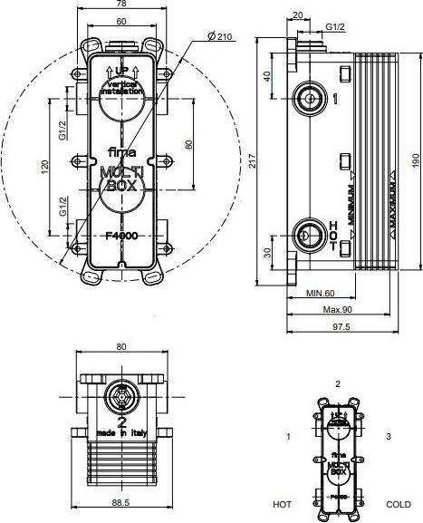 Внутренняя часть смесителя для душа Fima Box, F4000