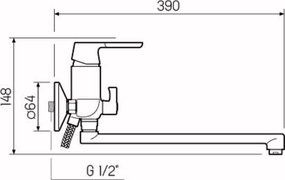 Смеситель для ванной РМС SL123BL-006E, хром