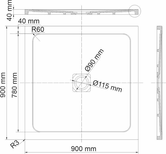 Душевой поддон WasserKRAFT Dinkel 58T03 90x90 см, белый глянец