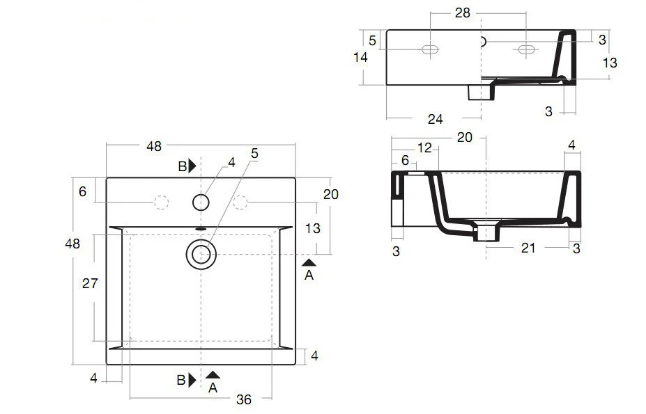 Раковина накладная White Stone Hox WS01301F белый