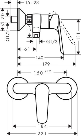 Смеситель для душа Hansgrohe Logis E 71602000, хром