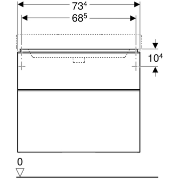 Тумба с раковиной 75 см Geberit Smyle Square 500.353.JR.1-500.249.01.1 пекан