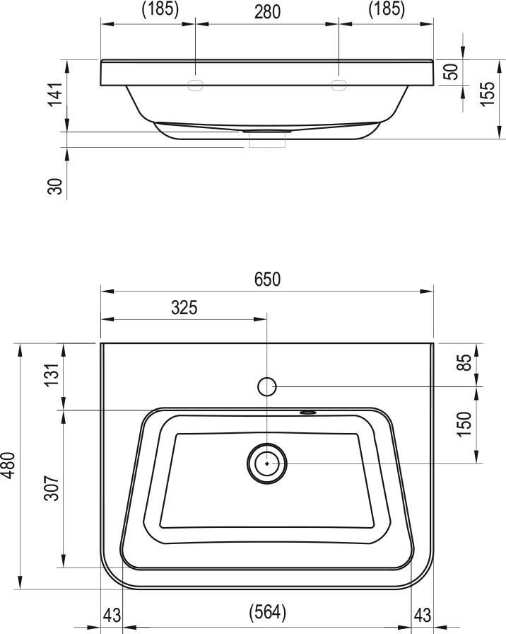 Тумба с раковиной Ravak SD 10° 65 белая