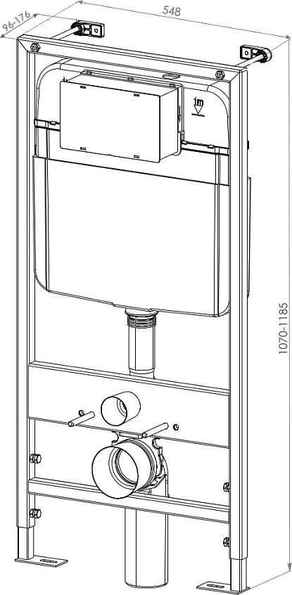 Комплект унитаза с инсталляцией D&K DS1511605 с сиденьем микролифт и клавишей смыва хром