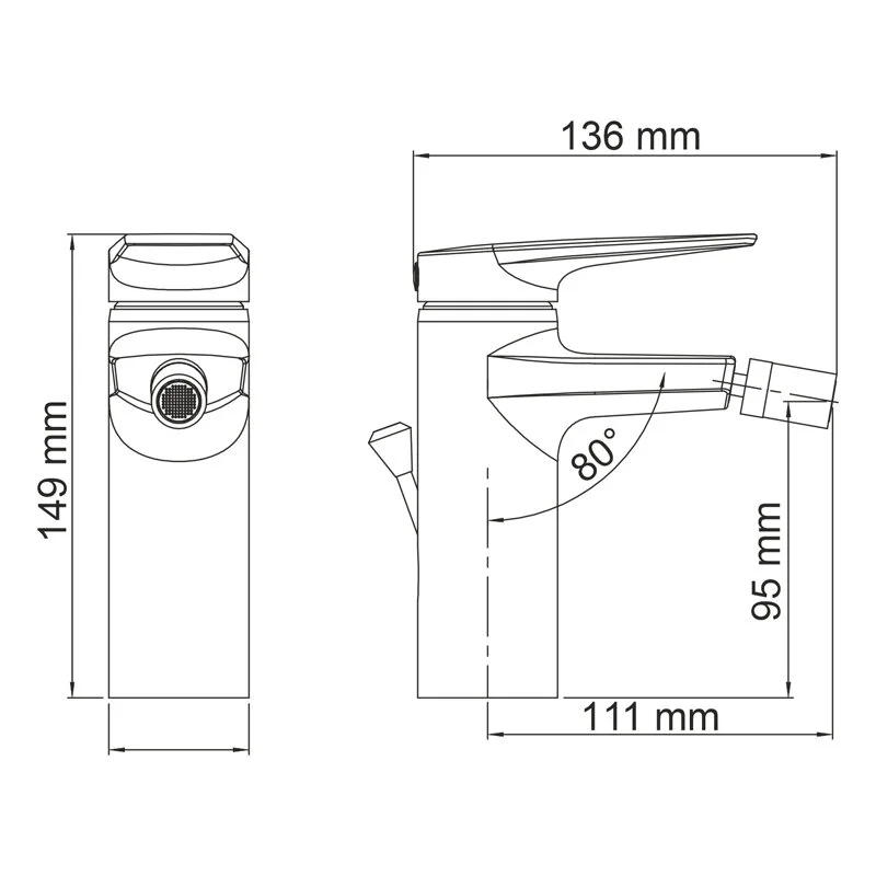 Смеситель для биде WasserKRAFT Aisch, с донным клапаном, матовое золото, 5506