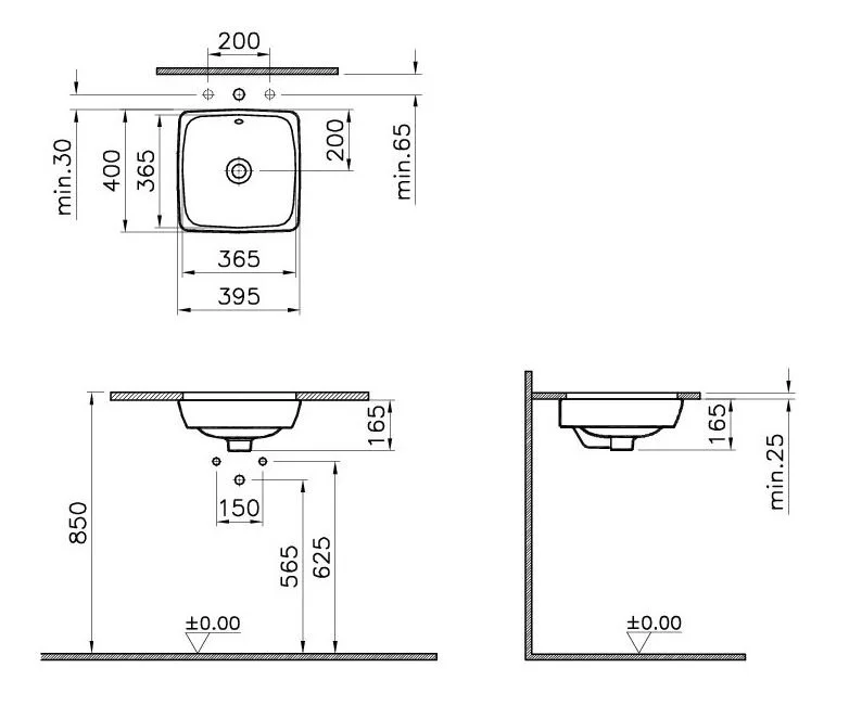 Раковина VitrA Metropole 5666B003-1082 белый