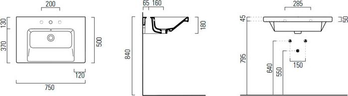 Тумба с раковиной Berloni Bagno Form FO BS03 75 белый глянцевый