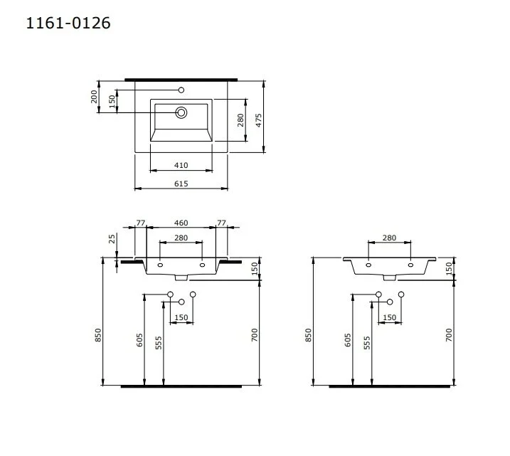 Раковина Bocchi Milano 1161-006-0126 серый