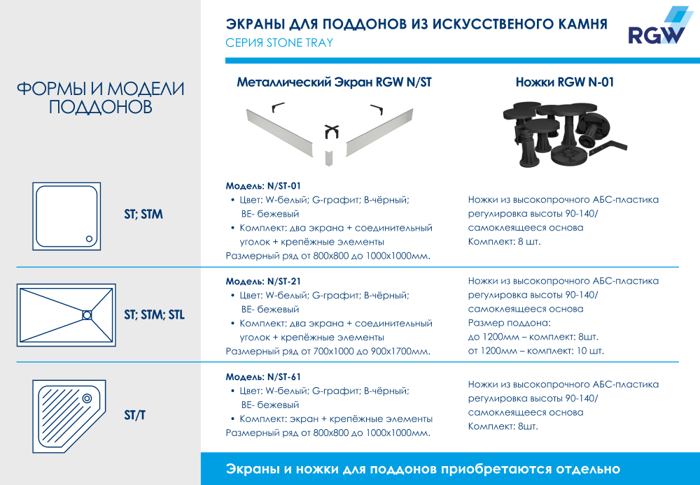 Душевой поддон RGW Stone Tray 16152815-10 серый