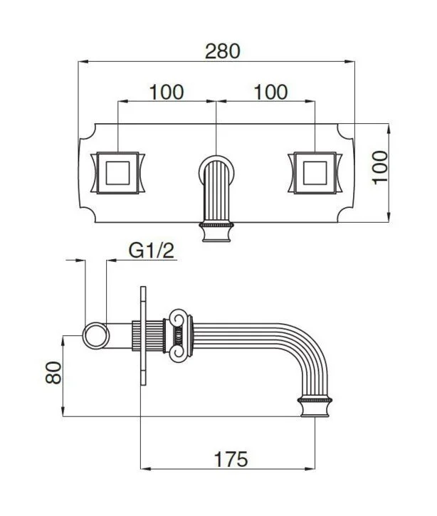 Смеситель для раковины Cezares Olimp Olimp-BLS2-03/24-M золото