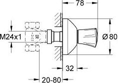 Внешняя часть вентиля Grohe Costa L new 19808001 синяя маркировка, хром