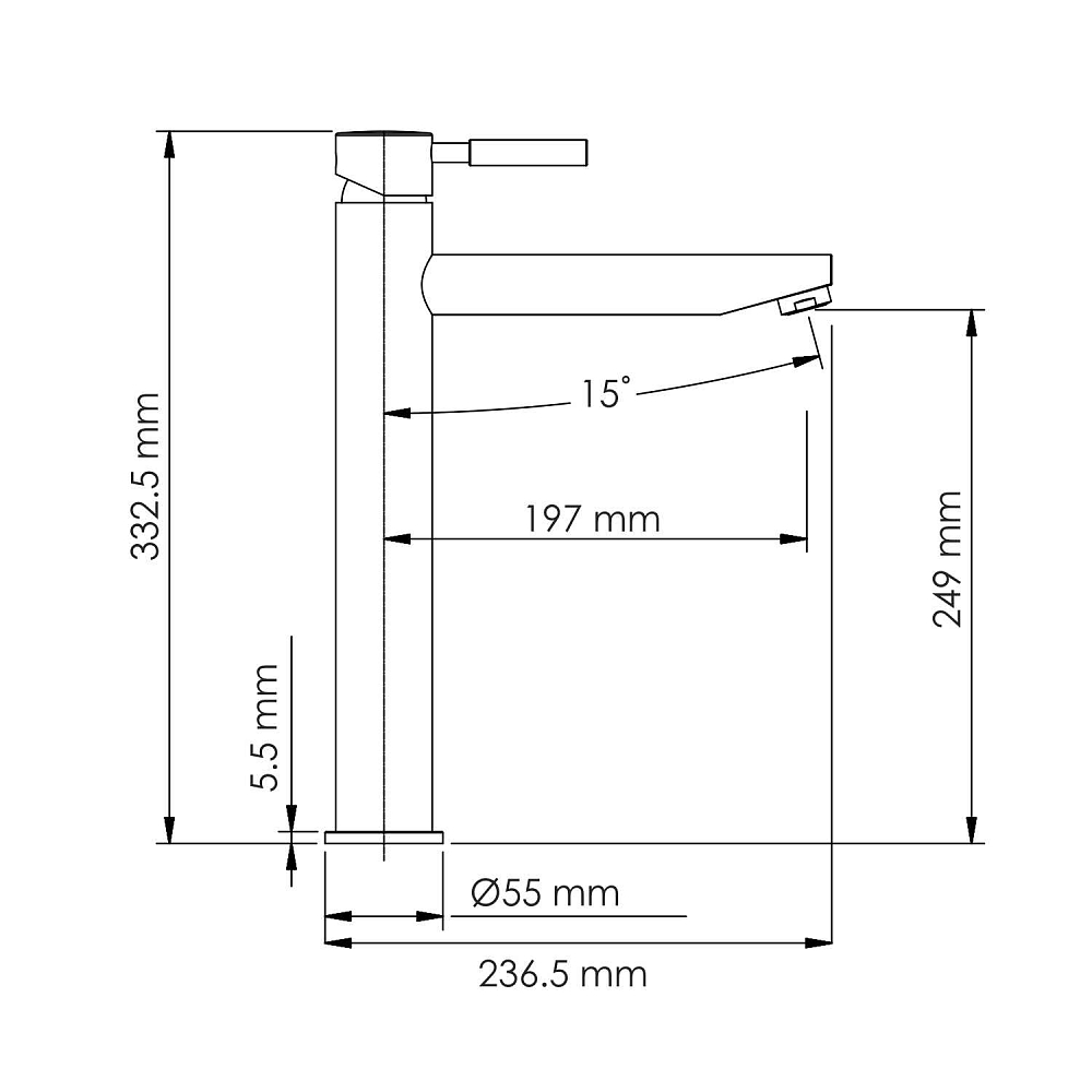 Смеситель для раковины WasserKRAFT Gollach 3303H черный