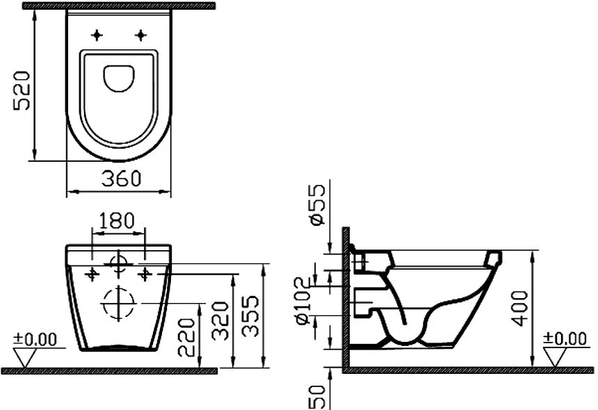 Инсталляция Geberit с унитазом Vitra S50 5318B003-0075, сиденье микролифт, комплект 458.124.21.1/5318B003-0075/94-003-009