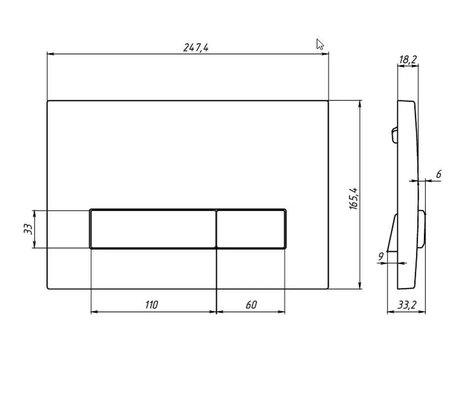 Инсталляция Berges Atom Line 410 с унитазом Albit S 042444, крышка микролифт, кнопка хром глянцевый/белая