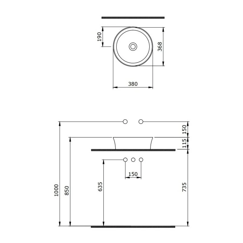 Раковина Berges Ego SL 181221 38 см, матовый белый