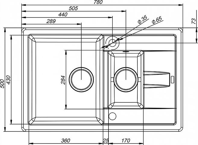 Кухонная мойка Iddis Vane G V16B785i87, черный