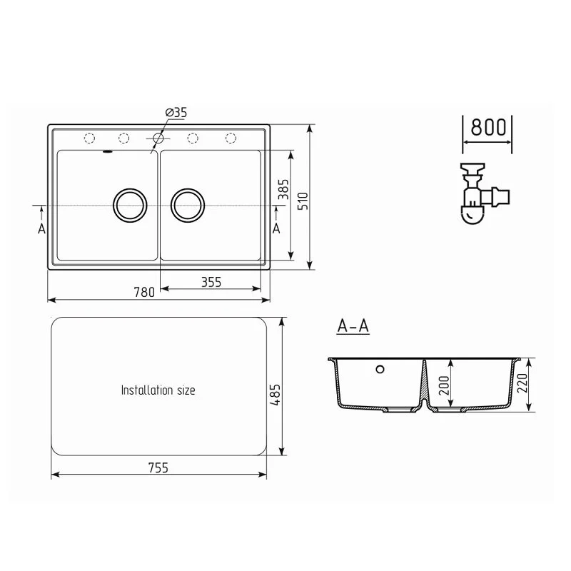 Кухонная мойка Ulgran Quartz Ruma Ruma 780-03 бежевый