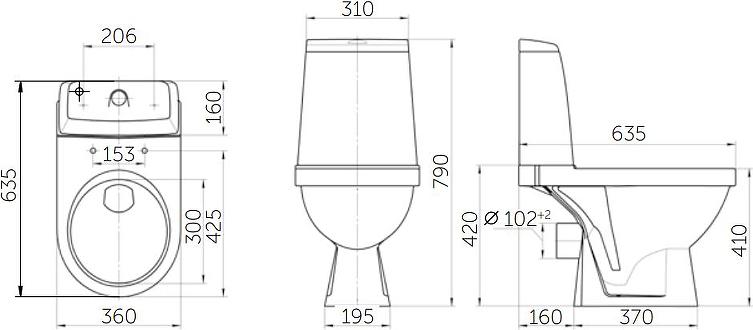 Унитаз компакт Rosa Браво 4640021067222 белый с бачком и сиденьем