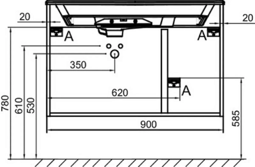 Тумба под раковину Jacob Delafon Odeon Rive Gauche EB2543-RX-G1C белый